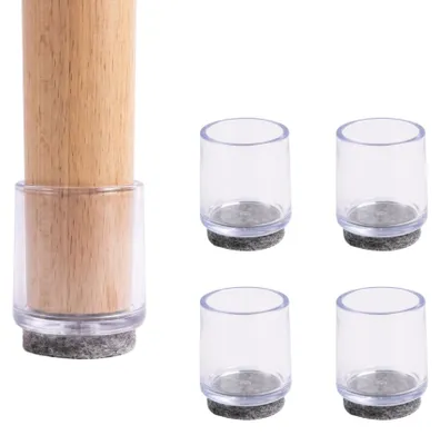 Obrázok produktu pre 16 mm silikónové klzáky s filcovou podložkou, 4 kusy, vhodné na nožičky stoličiek