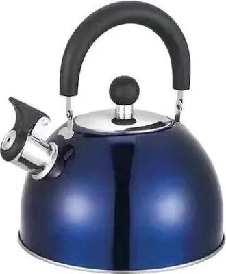 Image de RHP Bouilloire en acier inoxydable à induction avec sifflet (2,5L) I pour toutes les plaques de cuisson bleu