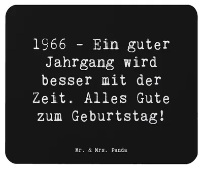 Produktbild von Mr. & Mrs. Panda Mauspad Spruch 1966 Geburtstag - Schwarz - Geschenk, Geburtsjahr, laptop, besondere Geschenke, Alter, pc, herzlicher Geburtstagsspruch, Mousepad