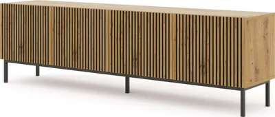Produktbild von FURNLUX Fernsehtisch Ravenna F Beige Und Schwarz 200cm / Hauptfarbe: Braun / Abmessungen: 200 x 58 x 42 cm
