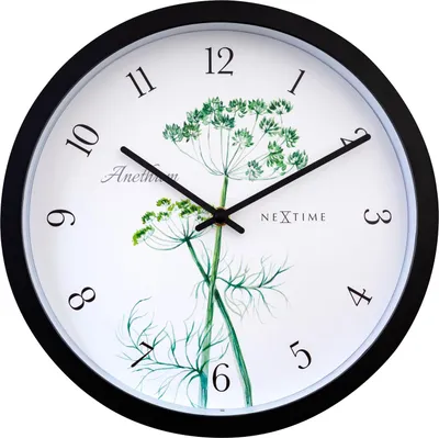 Produktbild von NeXtime Wanduhr Anethium Kunststoff schwarz Ø 30,5 cm Innen/Außen Gartenuhr