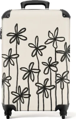 Produktbild von NoBoringSuitcases.com® Koffer Handgepäck Trolley Rollkoffer Kleine Reisekoffer mit 4 Rollen - Blumen - Pflanzen - Pastell - Abstrakt - Cabin Size < 55x40x23 cm & 55x40x20 cm - Fotokoffer - Kabinenkoffer - BoardgepäckHandgepäck Koffer 55x35x20 cm, 36L,