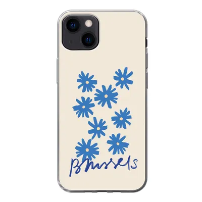 Produktbild von MuchoWow® Handyhülle Schutzhülle Hülle für iPhone 13 Blume - Design - Brüssel - Minimalismus Silikon Softcase Handy Hülle - Karteninhaber