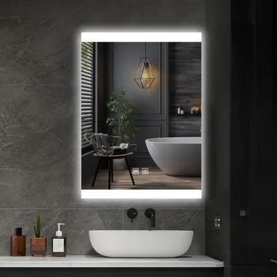 Obrázok produktu pre IREDA Kúpeľňové zrkadlo s LED osvetlením, 80 x 60 cm