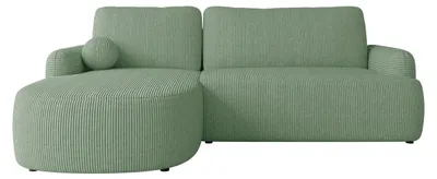 Produktbild von MIRJAN24 Ecksofa Loridu Cord, Wohnzimmmer L-Form mit Schlaffunktion und Bettkasten (Farbe: Poso 47, Seite: Links)