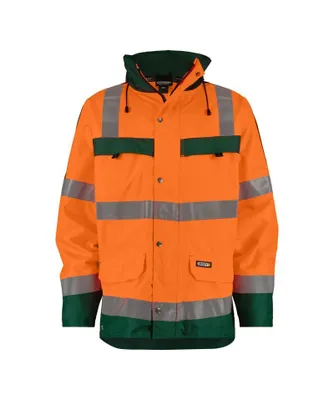 Produktbild von DASSY® Atlantis Warnschutz Regen-Parka NEONORANGE/FLASCHENGRÜN Gr.3XL Länge: STANDARD