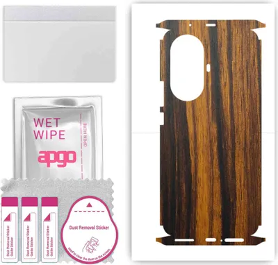 Produktbild von apgo Rückseite + Seiten Schutzfolie, Skin, kompatibel mit Huawei Nova 11 Pro, Hinten Displayschutzfolie aus Vinylfolie, kratzfest, einfache Montage - Tigerwood