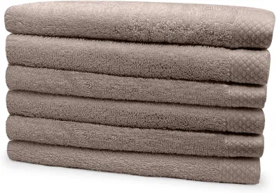 Produktbild von Geschirrtuch Frotteehandtuch 100 % Baumwolle 60 x 110 cm – Taupe – 6er-Set