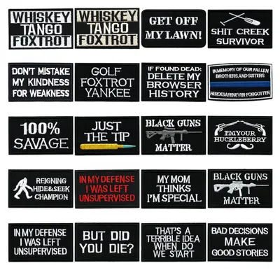 20 Stickpatches zum Aufbügeln, Buchstaben, schwarz, Nylon