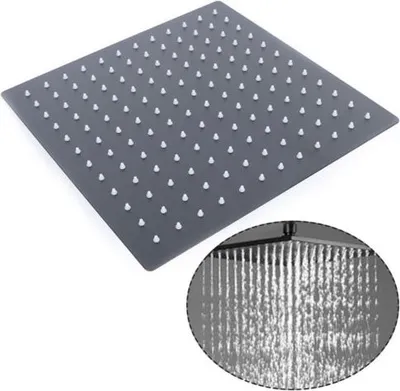 Produktbild von Edelstahl Duschkopf Regendusche Duscharmatur Quadratisch Brause Schwarz 30*30