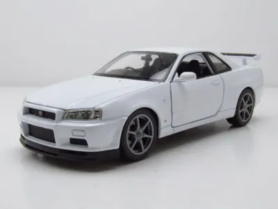Produktbild von Welly 24108W Nissan Skyline GT-R R34 weiß 1:24