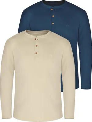 Produktbild von normani 2er Set Herren Langarm Shirts aus Baumwolle