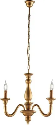 Image de Lucca Lustre Antique En Bois Doré 3 Lumières 108 D.41 Bl271-3-Or