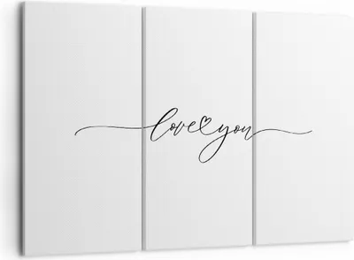 Produktbild von Bild auf Leinwand - Leinwandbild - 3 Teile - Ich liebe dich handschriftlich - 105x70cm - Wand Bild - Wanddeko - Wandbilder - Leinwanddruck - Bilder - Wanddekoration - Leinwand bilder - CE105x70-4644