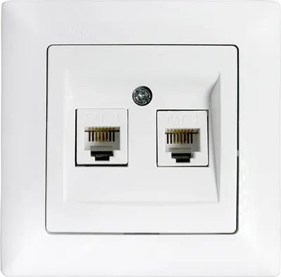 Produktbild von Gunsan Visage Telefon Steckdose 2-fach CAT3 Weiss