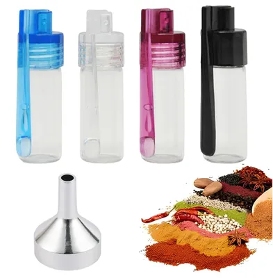 Gewürzpulver-Dispenser-Set, 4 Stück, mit Löffel & Trichter