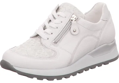 Immagine prodotto di Scarpe sportive Waldläufer con suola sagomata alla moda in bianco/bianco combinato, misura 3,5