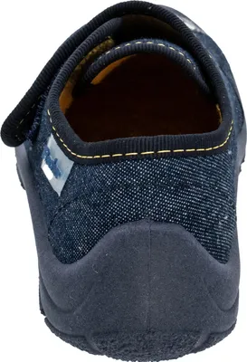 Produktbild von Fischer Kinder Hausschuh Jungen gestickter Radlader Jeans Optik Klett 631830, Größe:25 EU, Farbe:Blau