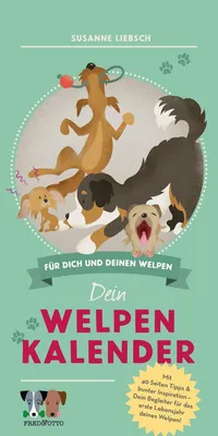 Produktbild von Welpenkalender mit 12 Illustrationen, 44 Seiten, Trainingsideen & DIY-Anleitungen