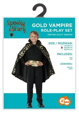 Image de Costume pour enfant, "Vampire Doré", taille 120/130 cm - Godan