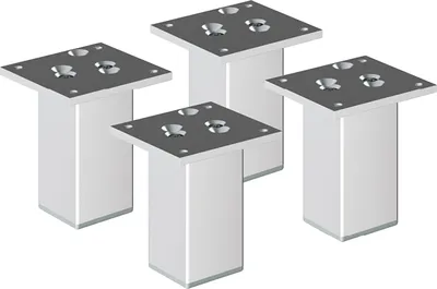 Produktbild von 4er Set sossai Aluminium Möbelfüße 120mm in eloxiertem Design Schrankfüße Sockelfüße