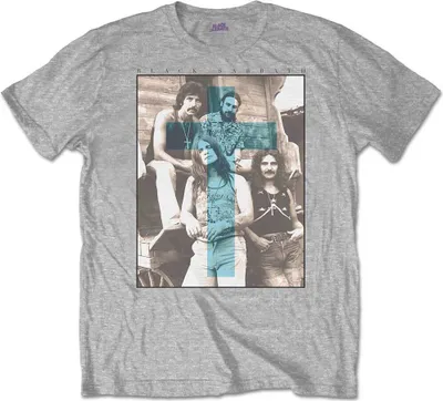 Produktbild von Black Sabbath Blue Cross Grey L T-Shirt