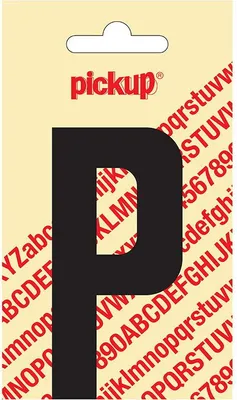 Zdjęcie produktu dla Dekoracyjna litera "p", kolor czarny, wysokość 90 mm, montaż na śrubach