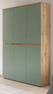 Produktbild von Mehrzweckschrank "Assino" in grün und Evoke Eiche 105 x 175 cm