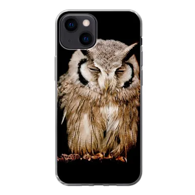 Produktbild von MuchoWow® Handyhülle Schutzhülle Hülle für iPhone 13 mini Eule - Vogel - Schwarz Silikon Softcase Handy Hülle - Softcase