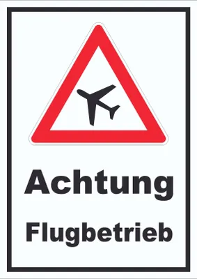 Produktbild von Schild Achtung Flugbetrieb A5 (148x210mm)