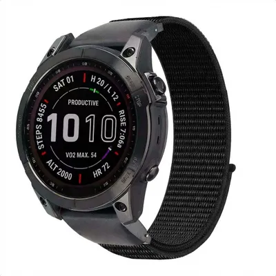 Productafbeelding van imoshion QuickFit® Nylon bandje - Garmin 20 mm aansluiting - Maat L/XL - Zwart, AI-gegenereerde afbeelding