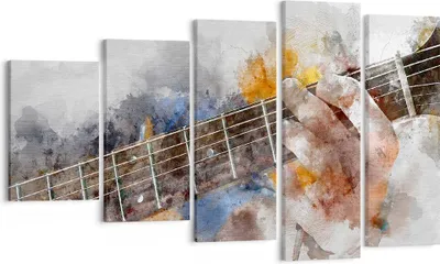 Produktbild von Bild auf Leinwand - Leinwandbild - Gitarre Musik - 100x60cm - Wand Bild - Wanddeko - Wandbilder - Leinwanddruck - Bilder - Kunstdruck - Wanddekoration - Leinwand bilder - Wandkunst - EG100x60-3448