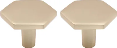 Produktbild von Natural Goods Berlin Möbelgriff HEXAGON, Möbelknopf, Schrankgriff, Knauf für Schublade und Tür, Gold, 2 Stück