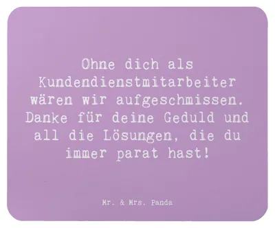 Produktbild von Mr. & Mrs. Panda Mousepad Spruch Kundendienstmitarbeiter Held - Lavendeltraum - Geschenk, notebook mauspad, Bedanken, pc, mausteppich, Mouse Pad, liebevolle Geschenke