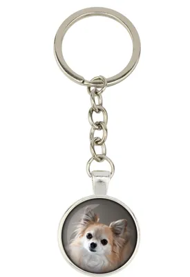 Zdjęcie produktu dla Chihuahua długowłosy  - brelok twoje zdjęcie, ozdoba do kluczy, zawieszka do torebki marki Art-Dog