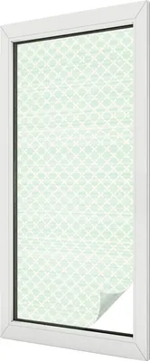 Obrázok produktu pre Vitrážová fólia na okno - 116x50 cm - vitrážový vzor - nepriehľadná dekoratívna fólia na ochranu súkromia - samolepiaca, UV ochrana - pastelová symetria