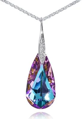 Produktbild von MATERIA by Matthias Wagner Damen Anhänger mit Tropfen Kristall blau rosa 925 Silber für Halskette KA-72