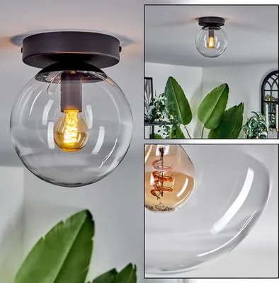 Produktbild von Fossobiubo Deckenlampe aus Metall/Glas in Schwarz/Klar