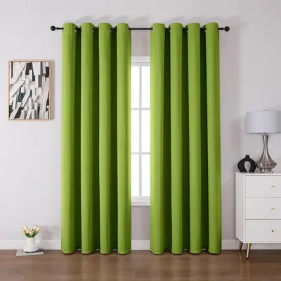 Blickdichte Vorhänge mit Ösen, Beige, 132x214 cm, 2 Paneele