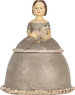 Image de Clayre & Eef Boîte à bijoux Femme 19x16x22 cm Beige Plastique