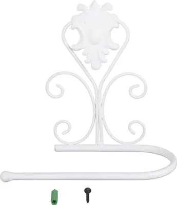 Produktbild von Vintage Toilettenpapierhalter und Handtuchhalter - Wandmontage - Weiß