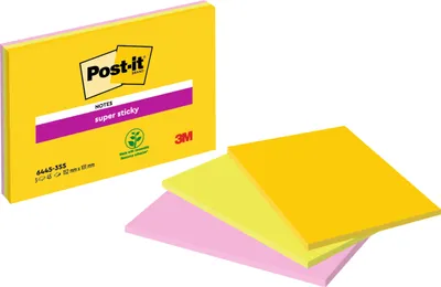 Immagine prodotto di Post-it® SuperSticky 6445-3SS-EU Blocco note Super Sticky per riunioni - 152 x 101 mm, colore neon, 3x45 fogli