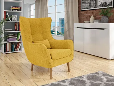 Produktbild von Designové křeslo ušák LEVI - žluté