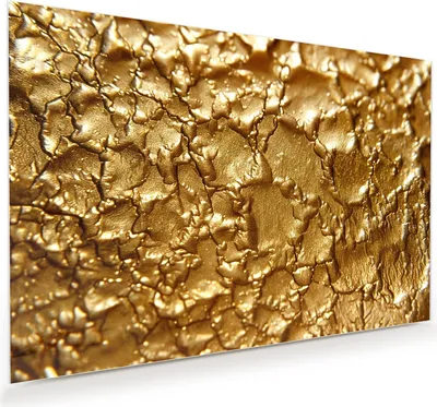 Produktbild von Glasbild 120x80cm in XXL für Wohnzimmer, Schlafzimmer Motiv Goldene Struktur