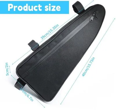 Immagine prodotto di Borsa da bicicletta impermeabile e riflettente Unyqoos®, capacità 2,5 L – realizzata in poliestere, dimensioni 38×18×3,85 cm, peso 165 g, adatta per mountain bike e bici da corsa, con 3 cinghie regolabili con velcro