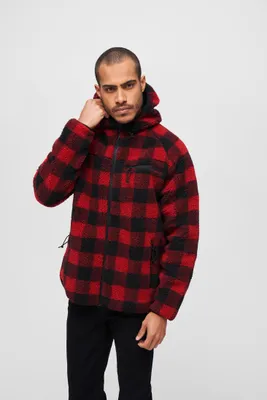 Produktbild von Urban Classics Herren-Fleecejacke Staock rot schwarz 6XL