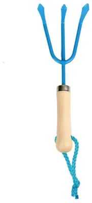 Produktbild von Esschert Design Kinderhandharke Blau -  Holz & Metall
