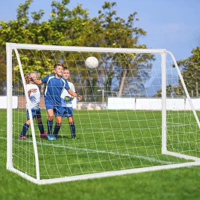 Produktbild von GOPLUS Fußballtor 183x80x118,5 cm, Torwandtrainer mit PE-Netz für Kinder Fußballtraining, Torwand für Garten Sandstrand Schule Hof, Ab 6 Jahre