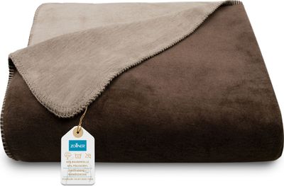 Kuscheldecke in Wendeoptik, 150x200 cm, dunkelbraun-fango