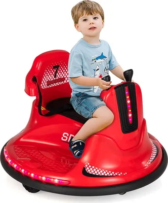 Produktbild von GOPLUS 6V Autoscooter für Kinder & Kleinkinder, Elektrofahrzeug mit 2,4 GHz Fernbedienung, Autoscooter für Jungen & Mädchen, 3-6km/h (Rot)